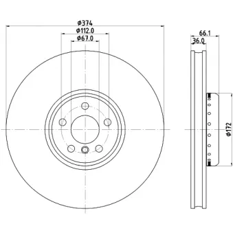 Disque de frein avant gauche HELLA OEM 34116875283