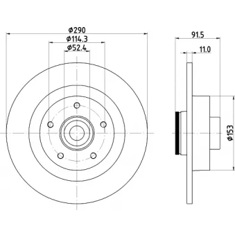 Jeu de 2 disques de frein arrière HELLA OEM 432029176R
