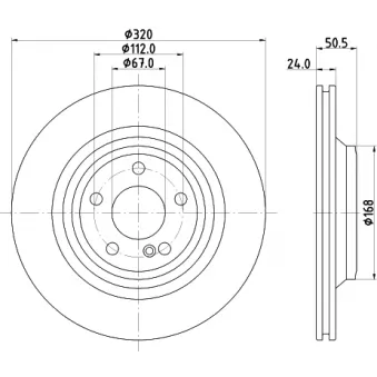 Jeu de 2 disques de frein arrière HELLA OEM 0004231412