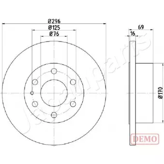 JAPANPARTS DP-0225C - Jeu de 2 disques de frein avant