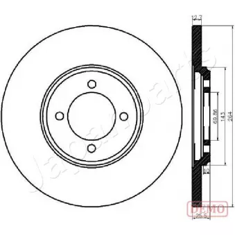 JAPANPARTS DP-0318C - Jeu de 2 disques de frein arrière