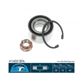 Roulement de roue avant BTA H14031BTA pour HONDA INSIGHT 1.3 - 88cv