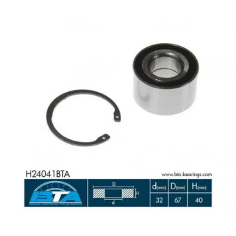 Roulement de roue arrière BTA H24041BTA pour VOLKSWAGEN TOURAN 1.6 16V - 105cv