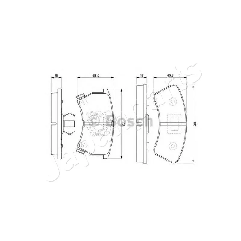 Jeu de 4 plaquettes de frein avant JAPANPARTS PA-3003AF - Visuel 1