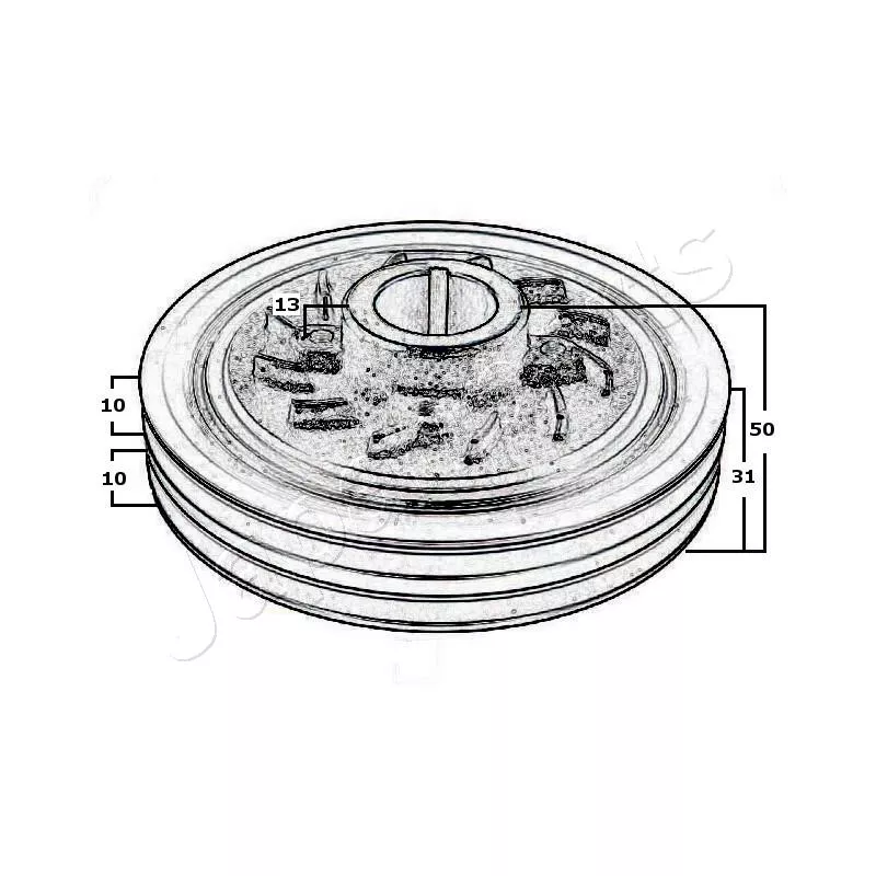 Poulie, vilebrequin JAPANPARTS PU-500 - Visuel 2