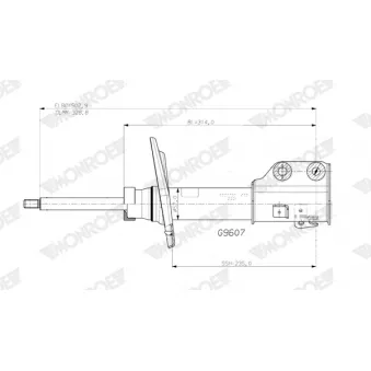 Amortisseur avant droit MONROE G9607 pour FORD FUSION 1.5 - 102cv