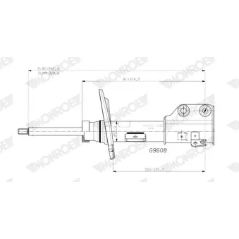 MONROE G9608 - Amortisseur avant gauche