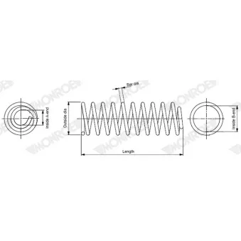 Ressort de suspension MONROE OEM 6001550901