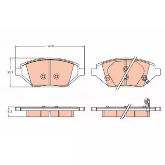 Jeu de 4 plaquettes de frein avant TRW OEM 42349238