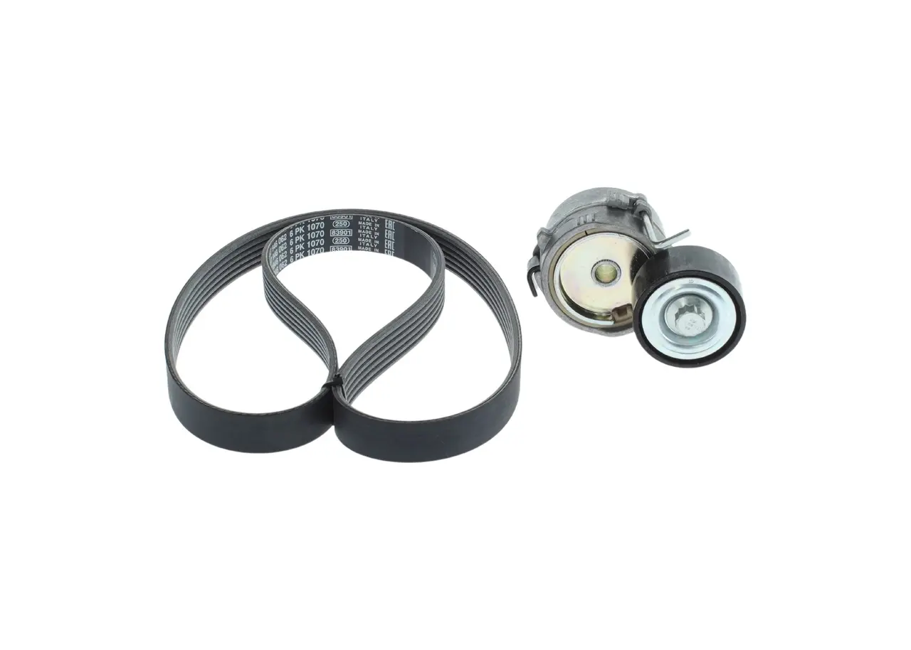 Jeu de courroies trapézoïdales à nervures BOSCH 1 987 600 721 pour CITROEN DS3 1.2 VTi 82 - 82cv