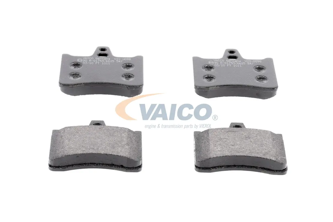 Jeu de 4 plaquettes de frein arrière VAICO OEM 95624482