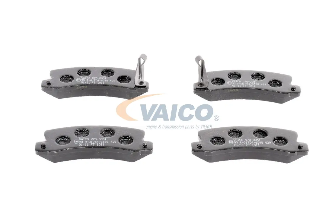 Jeu de 4 plaquettes de frein arrière VAICO OEM 0449220062