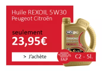 Huile moteur 5W30 REXOIL C2 FAP 5L pas chère